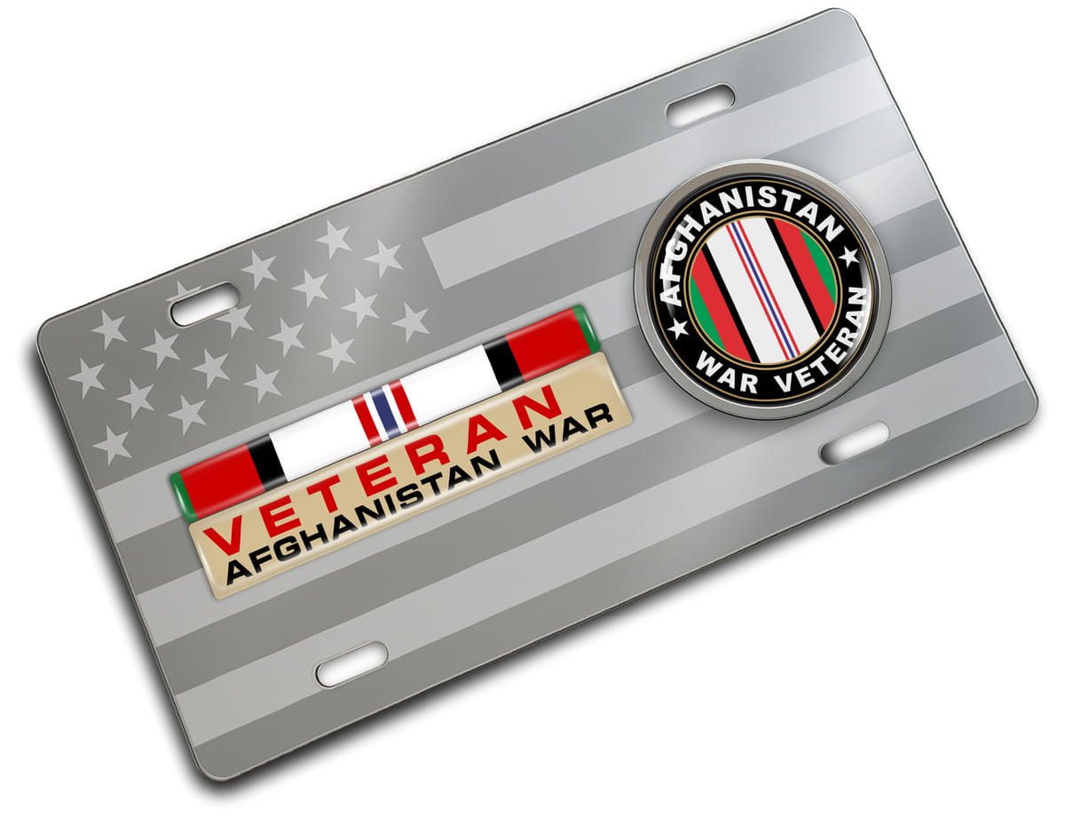 Afghanistan Veteran - Stainless Steel Car License Plate